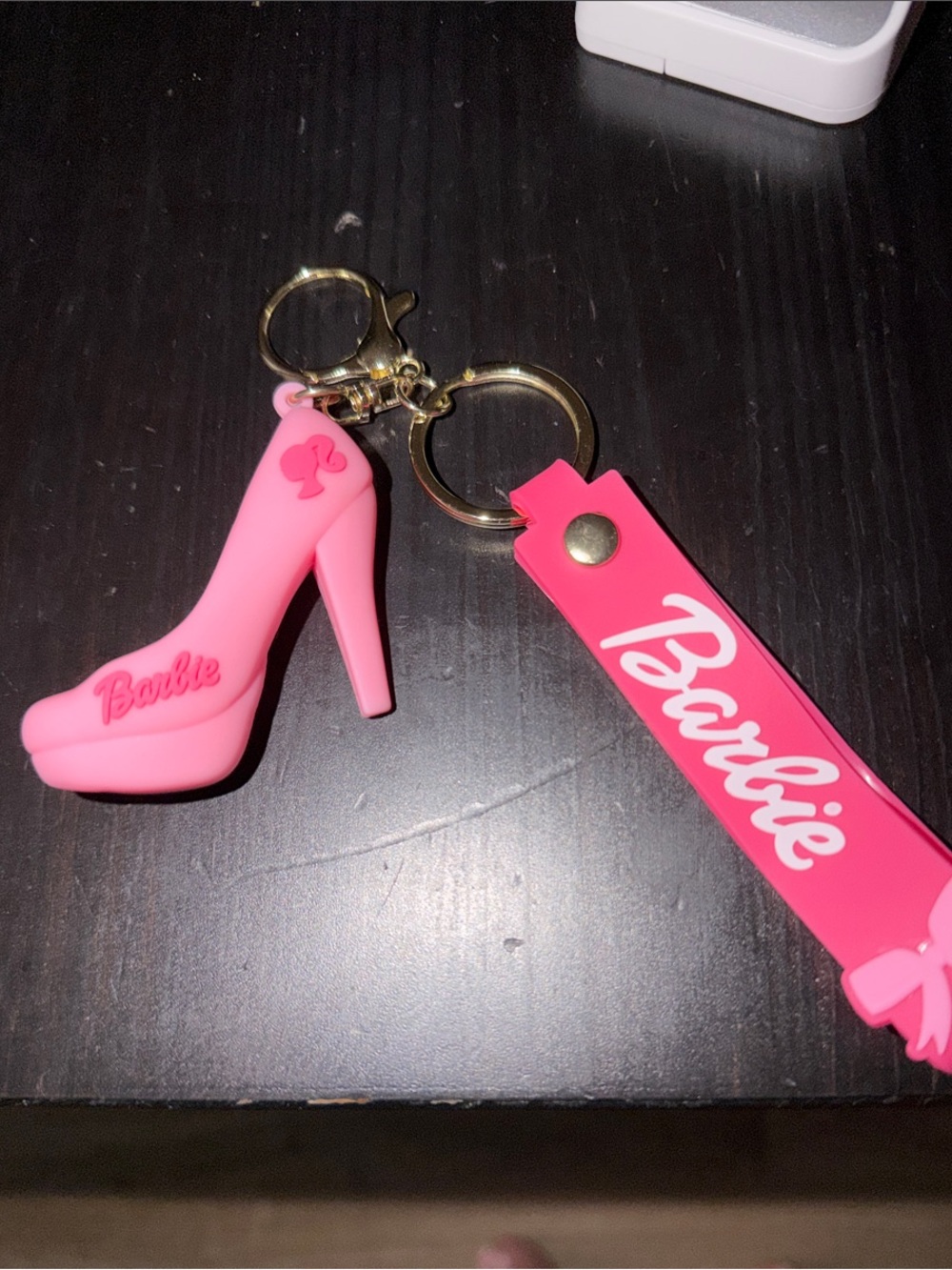 Barbie Bright Pink High Heel Keychain with Logo Strap
